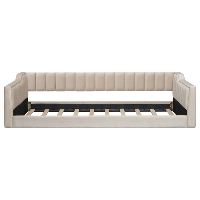 Twin XL Size Upholstery Daybed and Side Storage pocket
