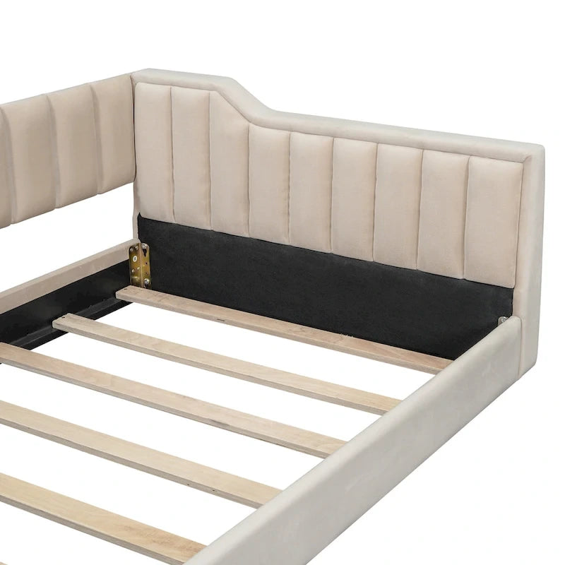 Twin XL Size Upholstery Daybed and Side Storage pocket