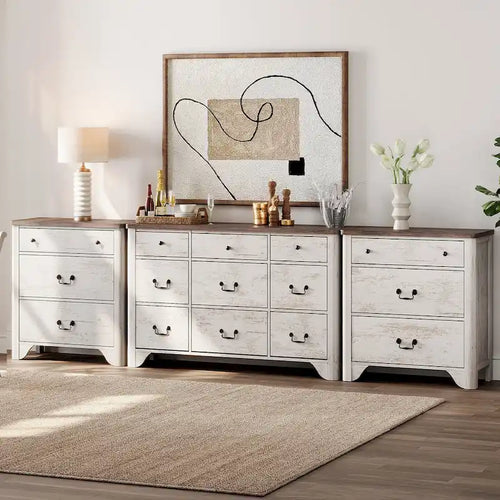 116.5" Large Farmhouse TV Stand for TVs up to 120" - 15 Drawers