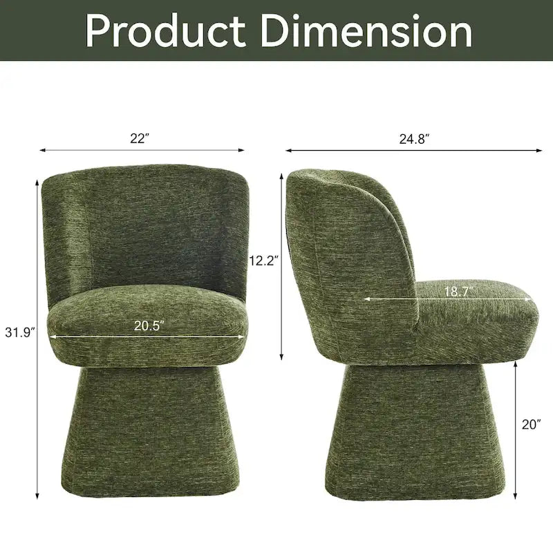 Fabric Upholstered Dining Chairs Set of 2