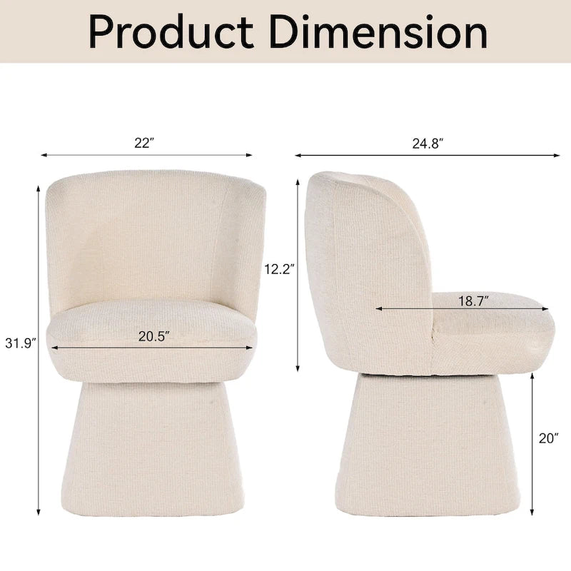 Fabric Upholstered Dining Chairs Set of 2