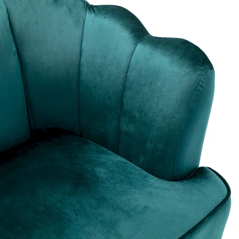 76.25 Velvet Channel Stitching 3-seater Sofa with Metal Legs for Living Room