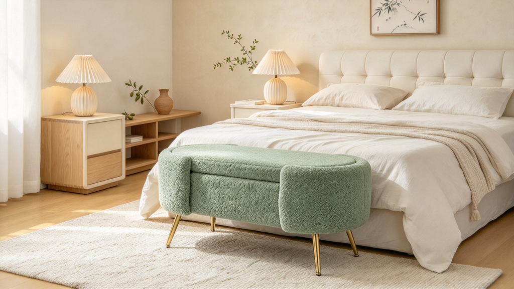 39.4 Wide Storage Bench with Metal Legs