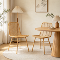 Natural Rattan Dining Chairs (Set Of 2)
