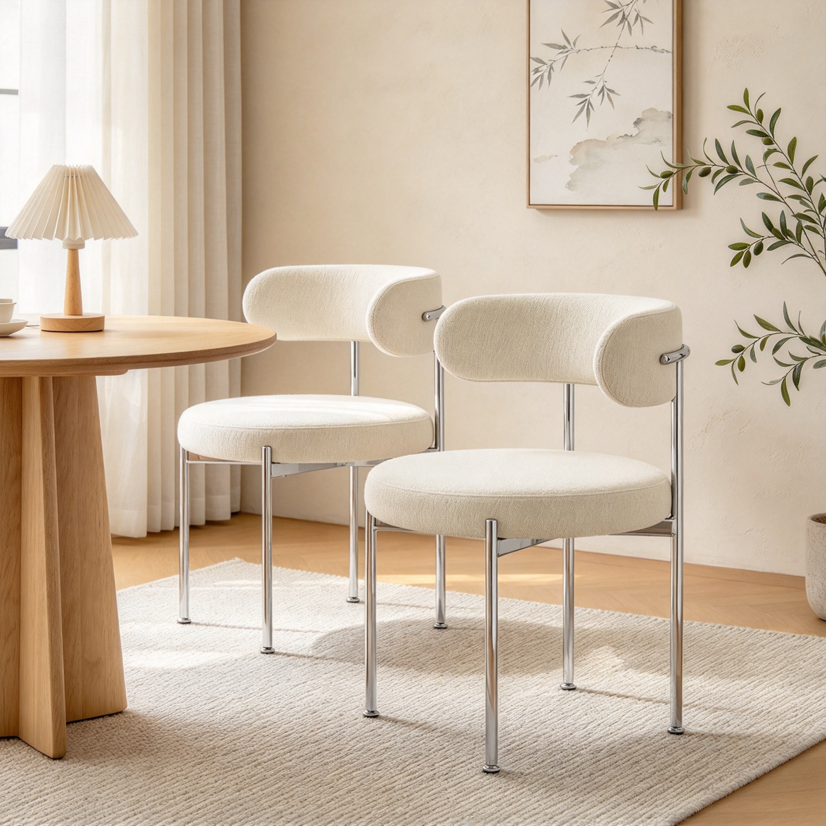 Fabric Dining Chairs - Set of 2