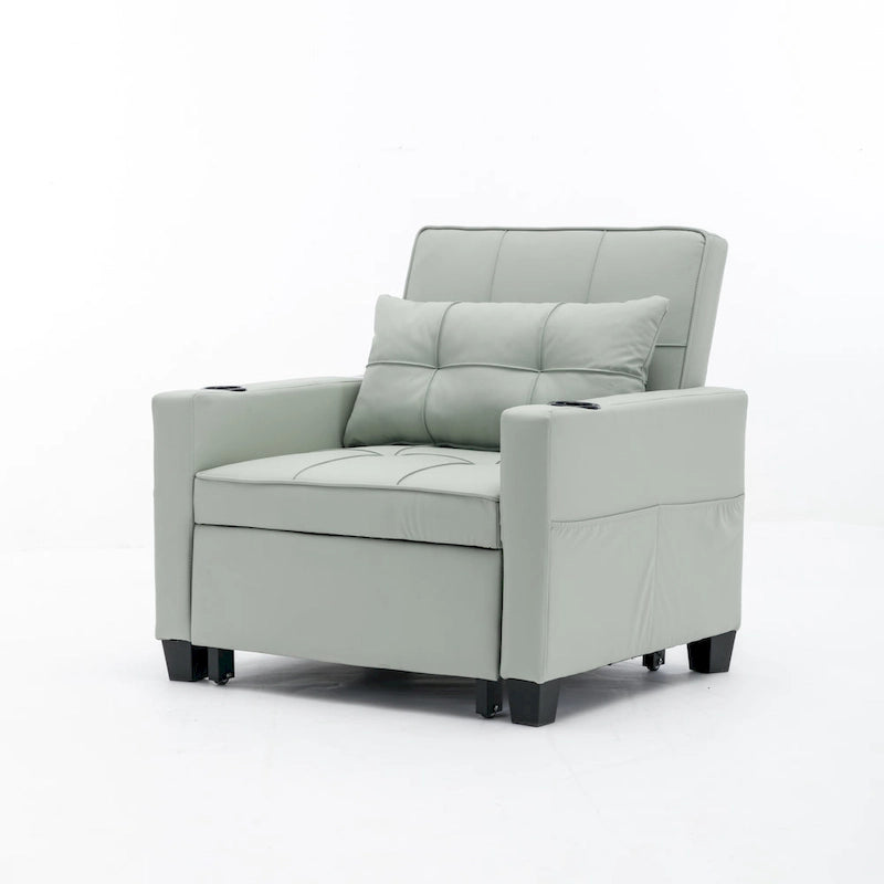 Convertible 3-In-1 Pull-Out Sleeper Chair Bed with USB Port - 34.26 x 68.12 x 33.08