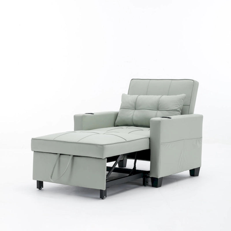 Convertible 3-In-1 Pull-Out Sleeper Chair Bed with USB Port - 34.26 x 68.12 x 33.08