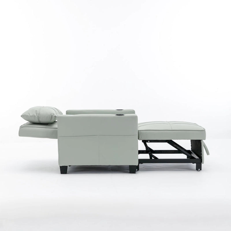 Convertible 3-In-1 Pull-Out Sleeper Chair Bed with USB Port - 34.26 x 68.12 x 33.08