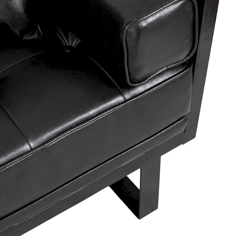 Gilmans Faux Leather Upholstered Oversized Loveseat with Accent Pillows by Christopher Knight Home