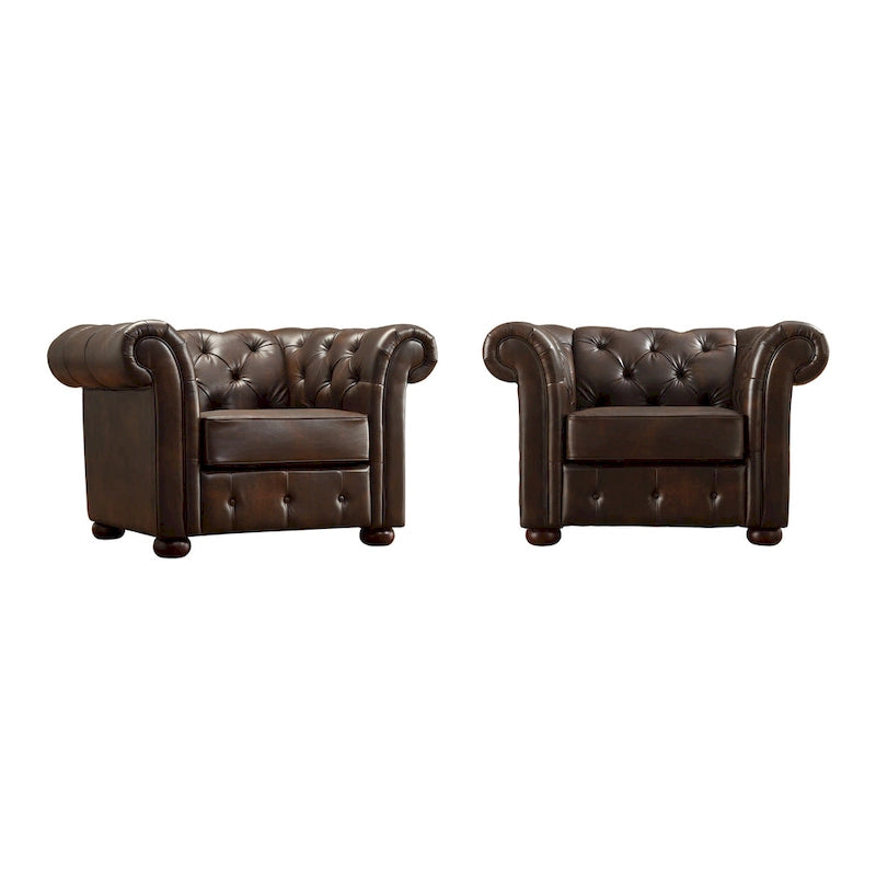 Gdansk Tufted Scroll Arm Chesterfield Chair