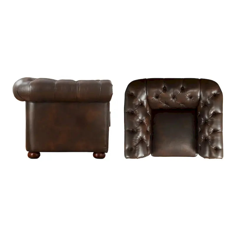 Gdansk Tufted Scroll Arm Chesterfield Chair
