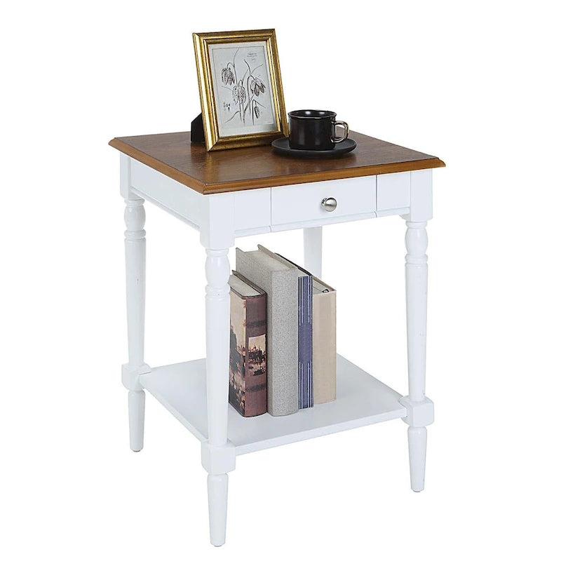 Convenience Concepts French Country 1 Drawer End Table with Shelf