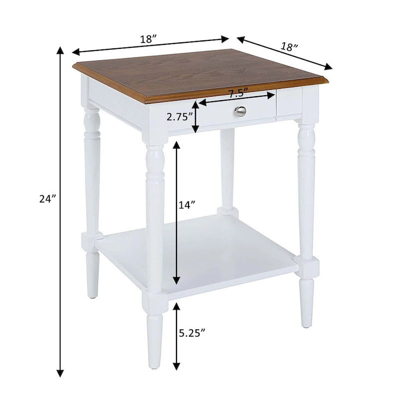 Convenience Concepts French Country 1 Drawer End Table with Shelf