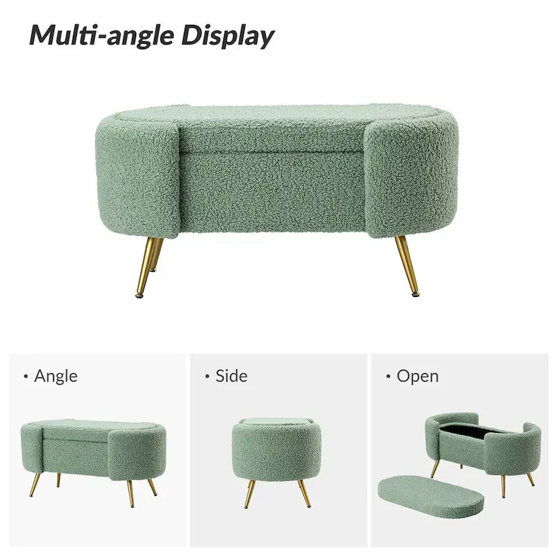 Clara 39.4 Wide Storage Bench with Metal Legs