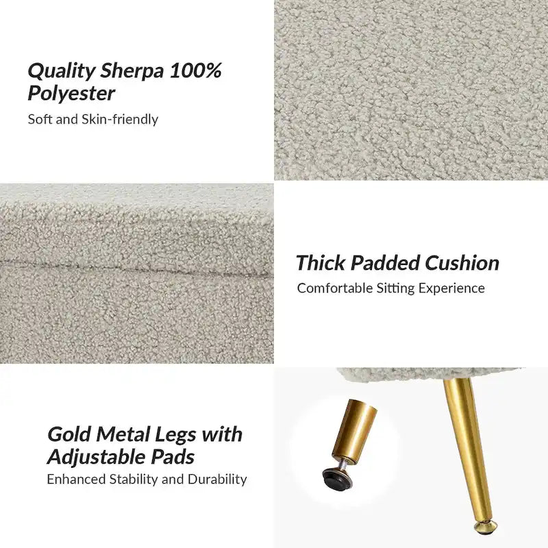 Clara 39.4 Wide Storage Bench with Metal Legs