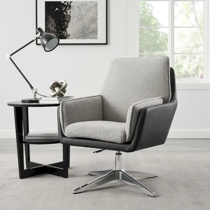 Marcia Swivel Sherpa Chair Accent Chair