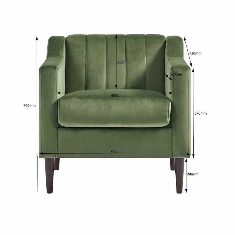 Modern Upholstered Tufted Accent Chair with Metal Legs