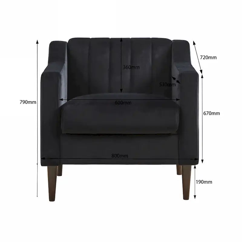 Modern Upholstered Tufted Accent Chair with Metal Legs