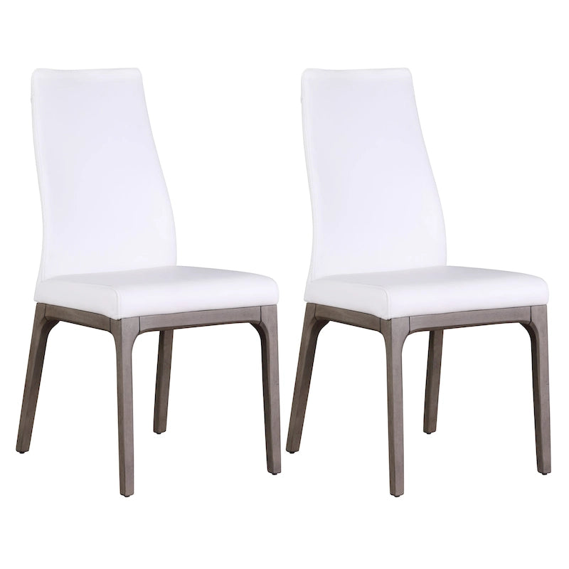Somette Modern Contour Back Side Chair with Wood Base, Set of 2