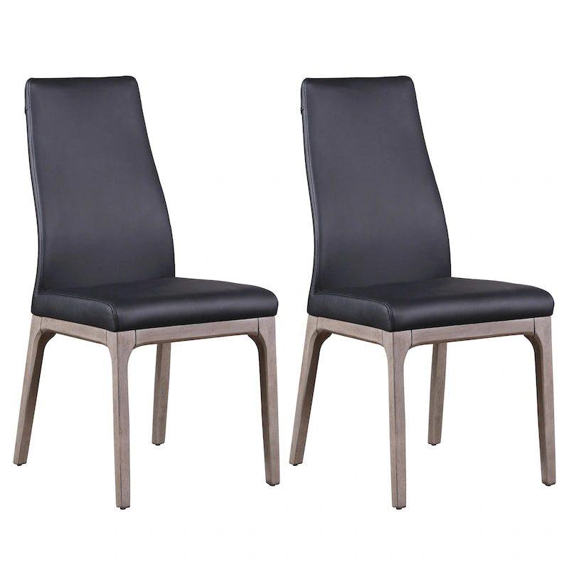 Somette Modern Contour Back Side Chair with Wood Base, Set of 2