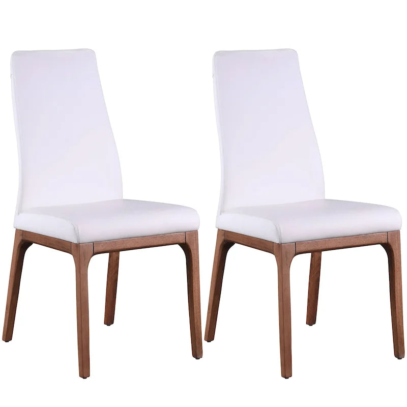 Somette Modern Contour Back Side Chair with Wood Base, Set of 2