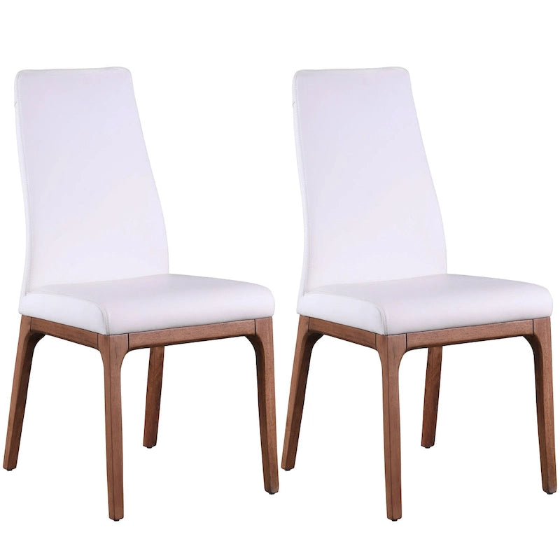 Somette Modern Contour Back Side Chair with Wood Base, Set of 2