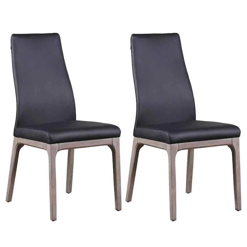 Somette Modern Contour Back Side Chair with Wood Base, Set of 2