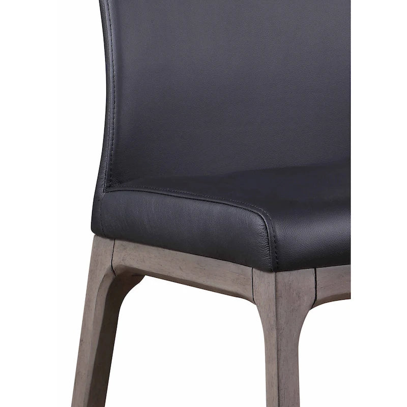Somette Modern Contour Back Side Chair with Wood Base, Set of 2