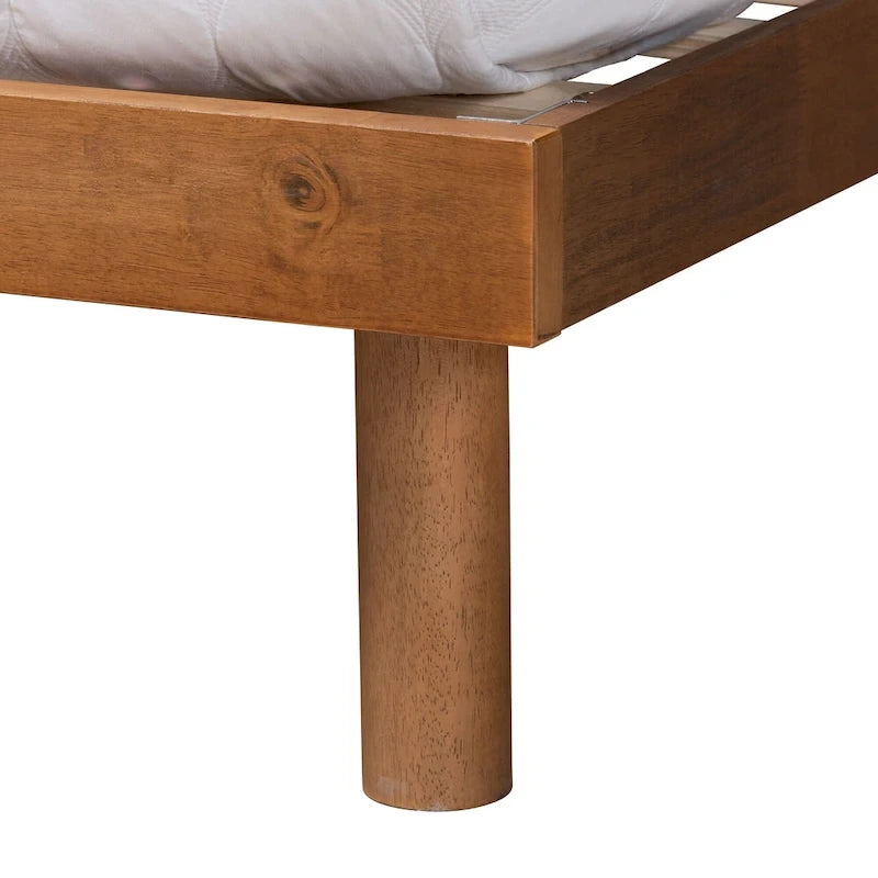 Petra Mid-Century Modern Wood Platform Bed