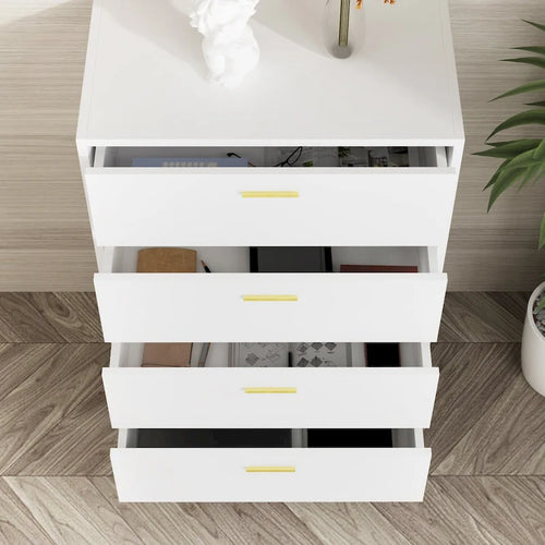 37.5-inch Modern Space Saving 4-Drawer Chest, White
