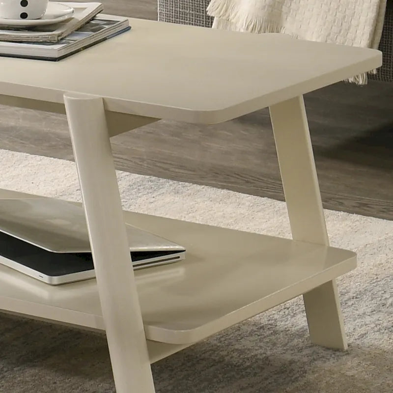 Roundhill Furniture Metz Mid-Century Modern Wood Shelf End Table