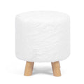 Adeco Round Ottoman Footrest Upholstered Padded Pouf