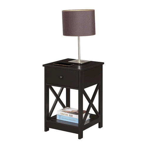 1-Drawer End Table with 2-Tier Shelf