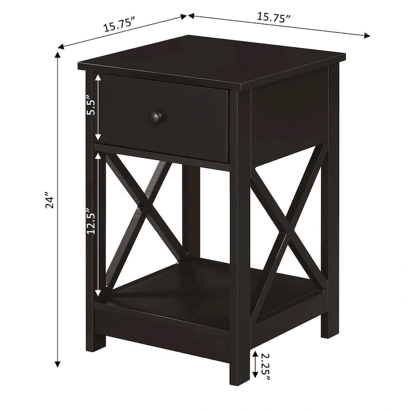 Convenience Concepts Oxford 1 Drawer End Table with Shelf