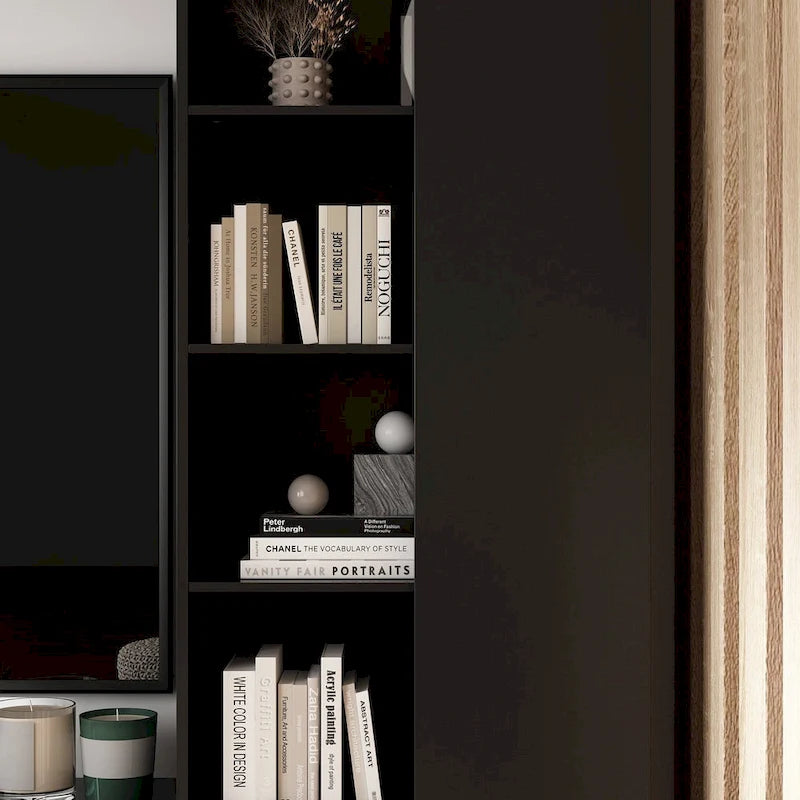 Versatile Wall Unit TV Stand LED Lighting - Accommodates TVs up to 75