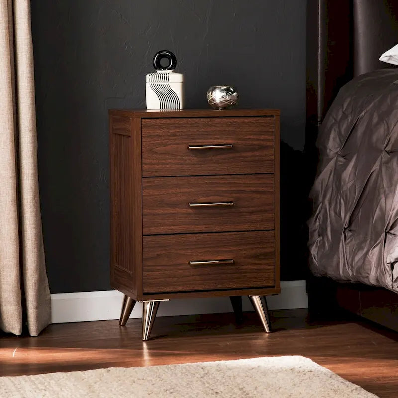 SEI Furniture Narva Mid-century Modern Storage Nightstand