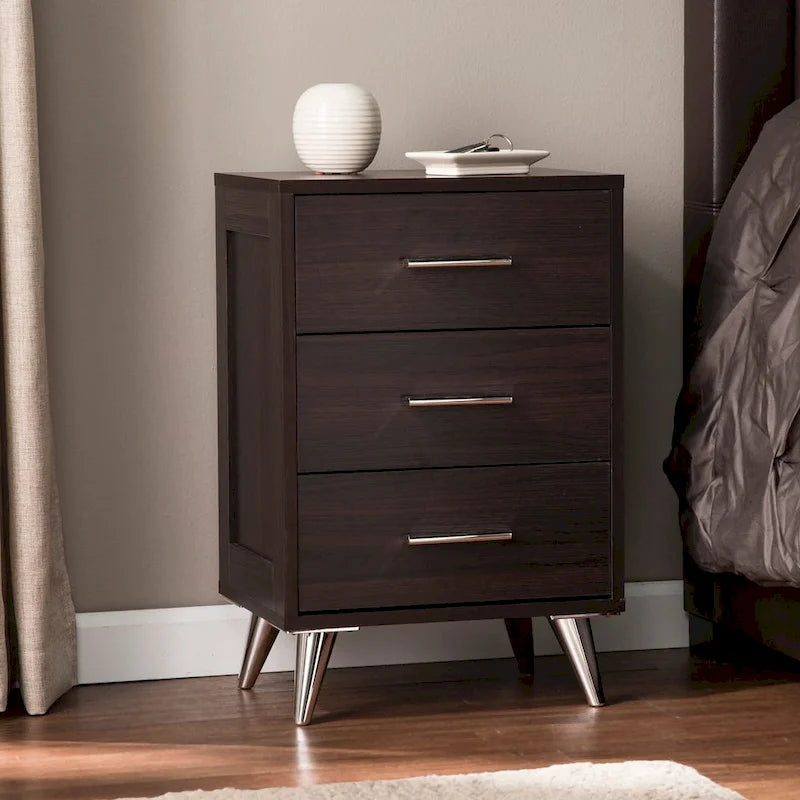 SEI Furniture Narva Mid-century Modern Storage Nightstand