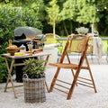 VINGLI Rattan Bamboo Dining Chair Folding Chair for Outdoor Indoor