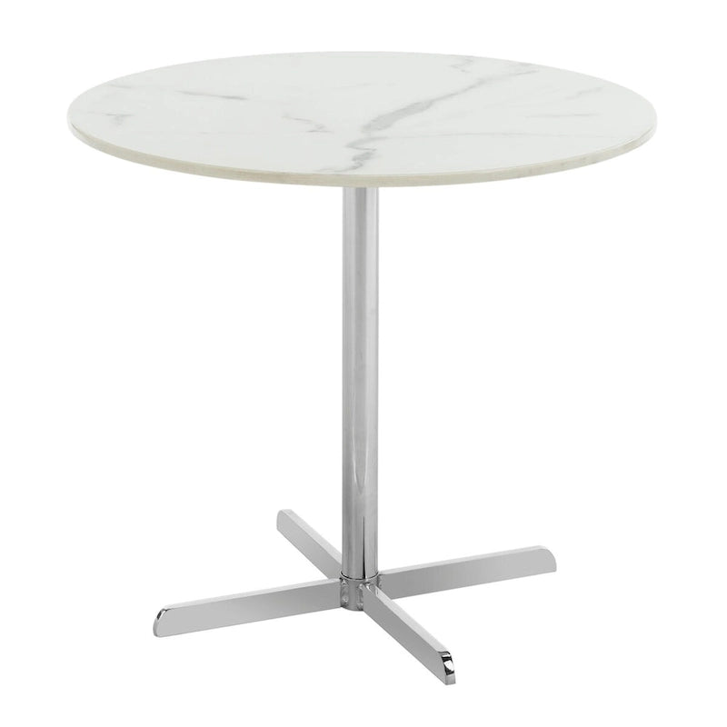 SAFAVIEH Peggy White/ Brass Round Side Table - 19.6 x 19.6 x 17.8 - 20Wx20Dx18H