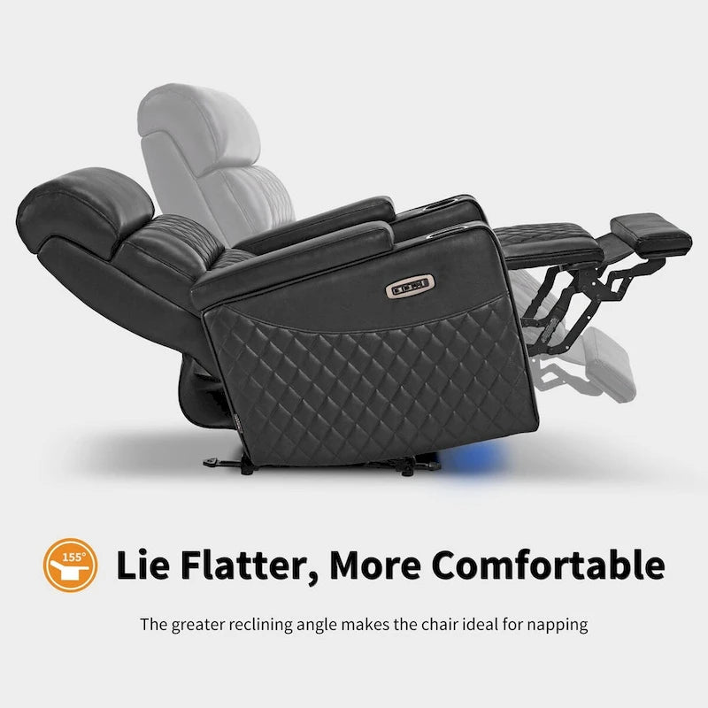 MCombo Power Recliner Chair, Electric Reclining Sofa with Adjustable Headrest and USB & Type Port, Faux Leather HTS432