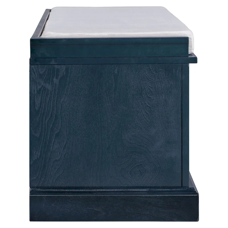 Storage Bench with 2 Drawers, 2 Cabinets and Removable Cushion - 42.5L x 15.9W x 17.5H