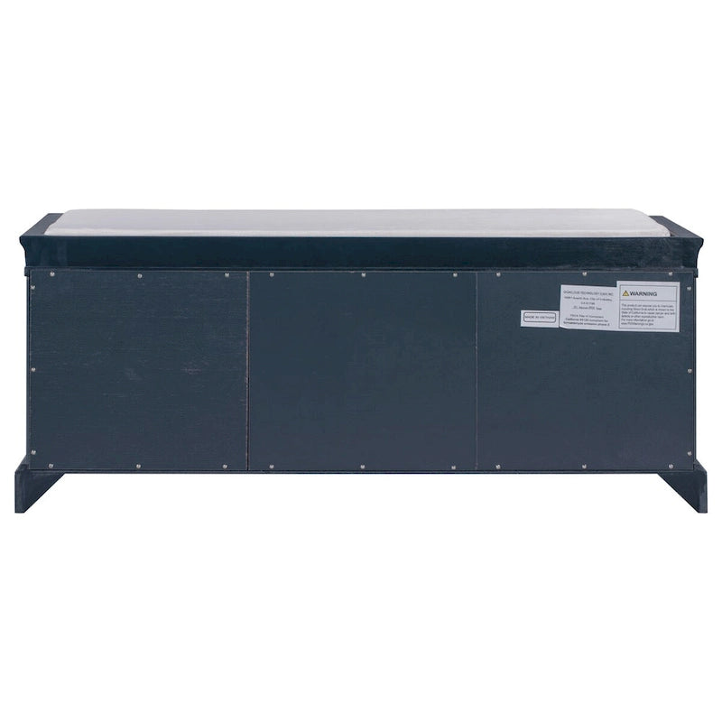 Storage Bench with 2 Drawers, 2 Cabinets and Removable Cushion - 42.5L x 15.9W x 17.5H