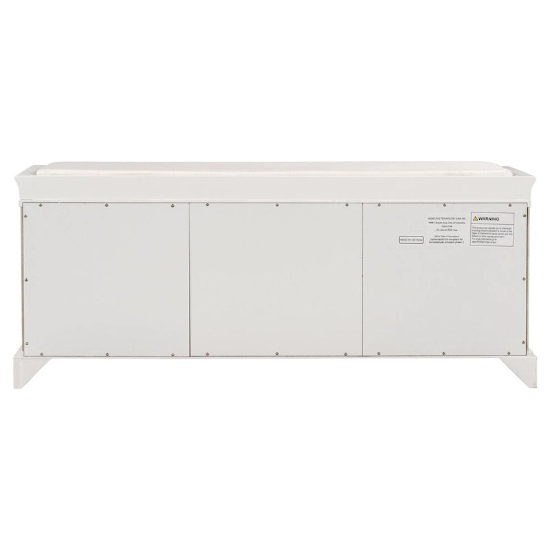 Storage Bench with 2 Drawers, 2 Cabinets and Removable Cushion - 42.5L x 15.9W x 17.5H