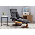 Relax-R Montreal Recliner and Ottoman Top Grain Leather