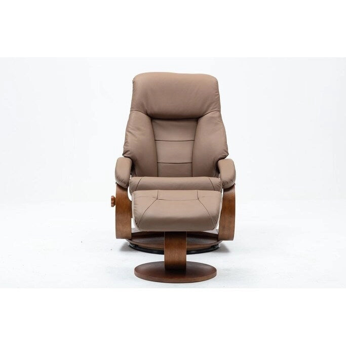 Relax-R Montreal Recliner and Ottoman Top Grain Leather