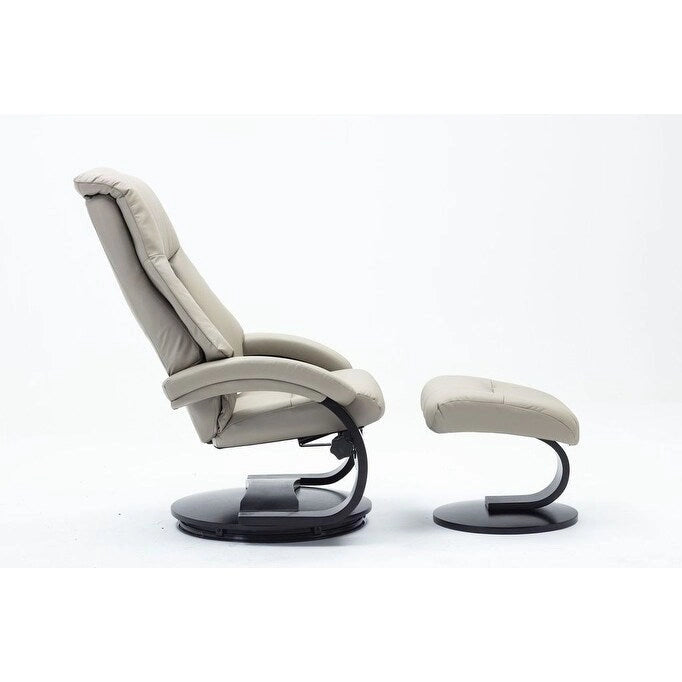 Relax-R Montreal Recliner and Ottoman Top Grain Leather