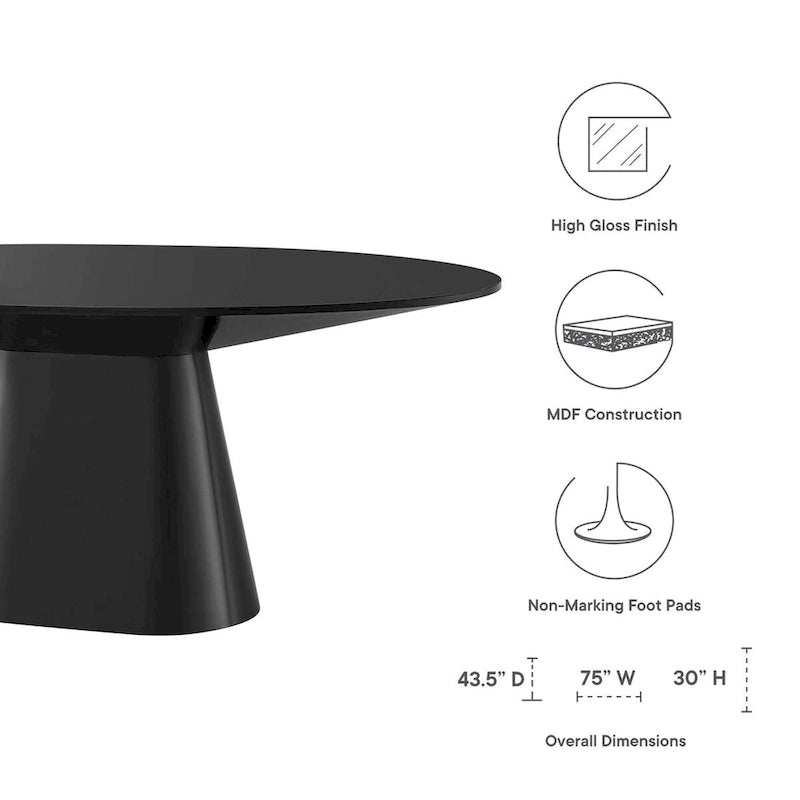 75" Oval Dining Table