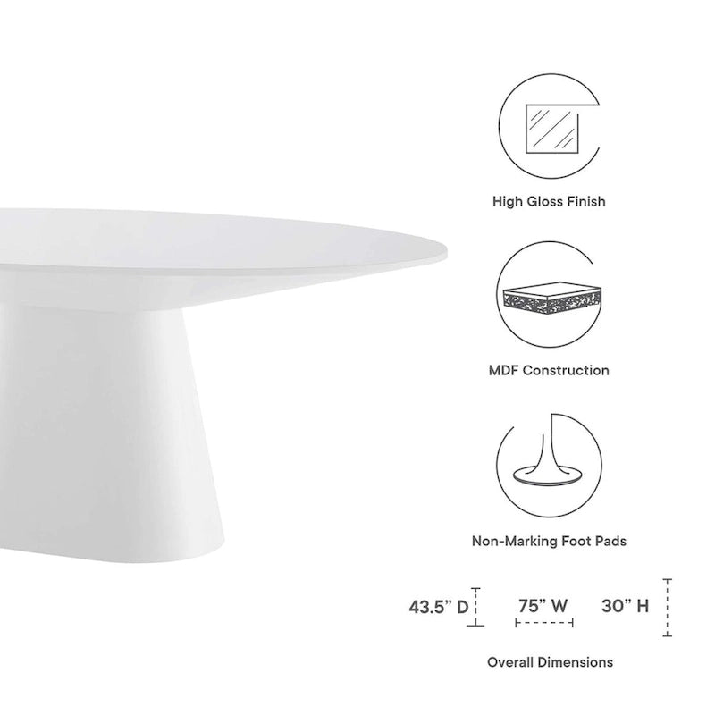 75" Oval Dining Table