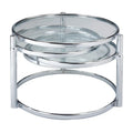 Modern Motion Clear Glass and Chorme Coffee Table