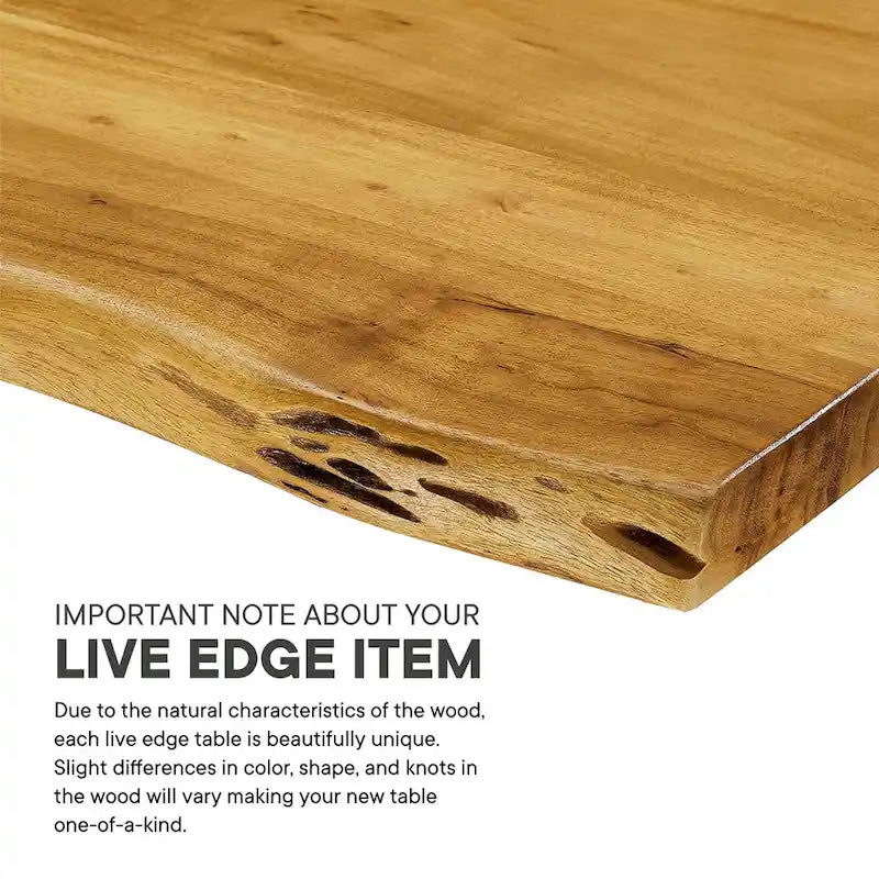 Ardor 60 Live Edge Acacia Wood Dining Table - Black Natural
